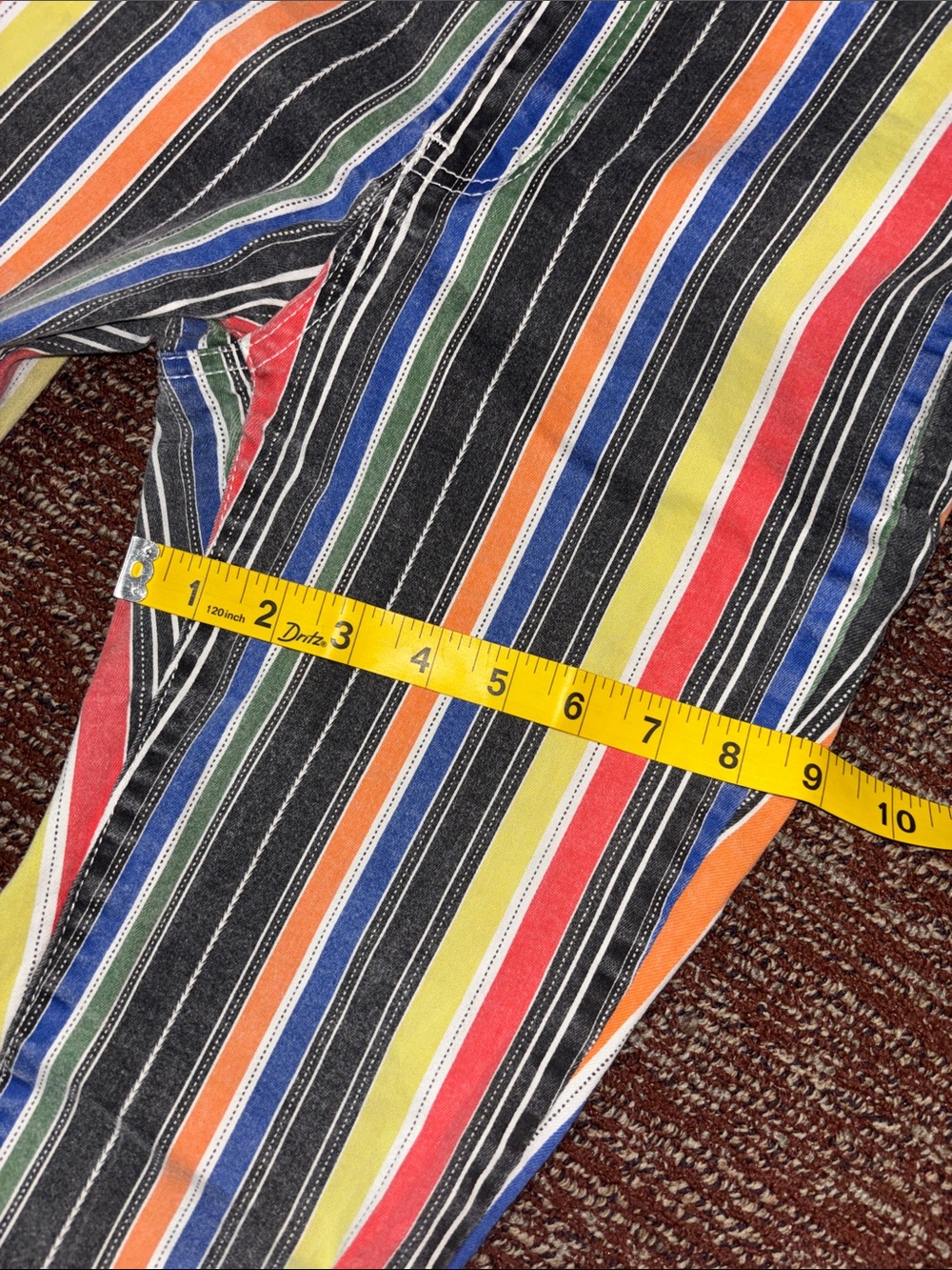 Lucky & Blessed striped multicolor bell bottom jeans western cowgirl big bell 6 - Picture 13 of 16